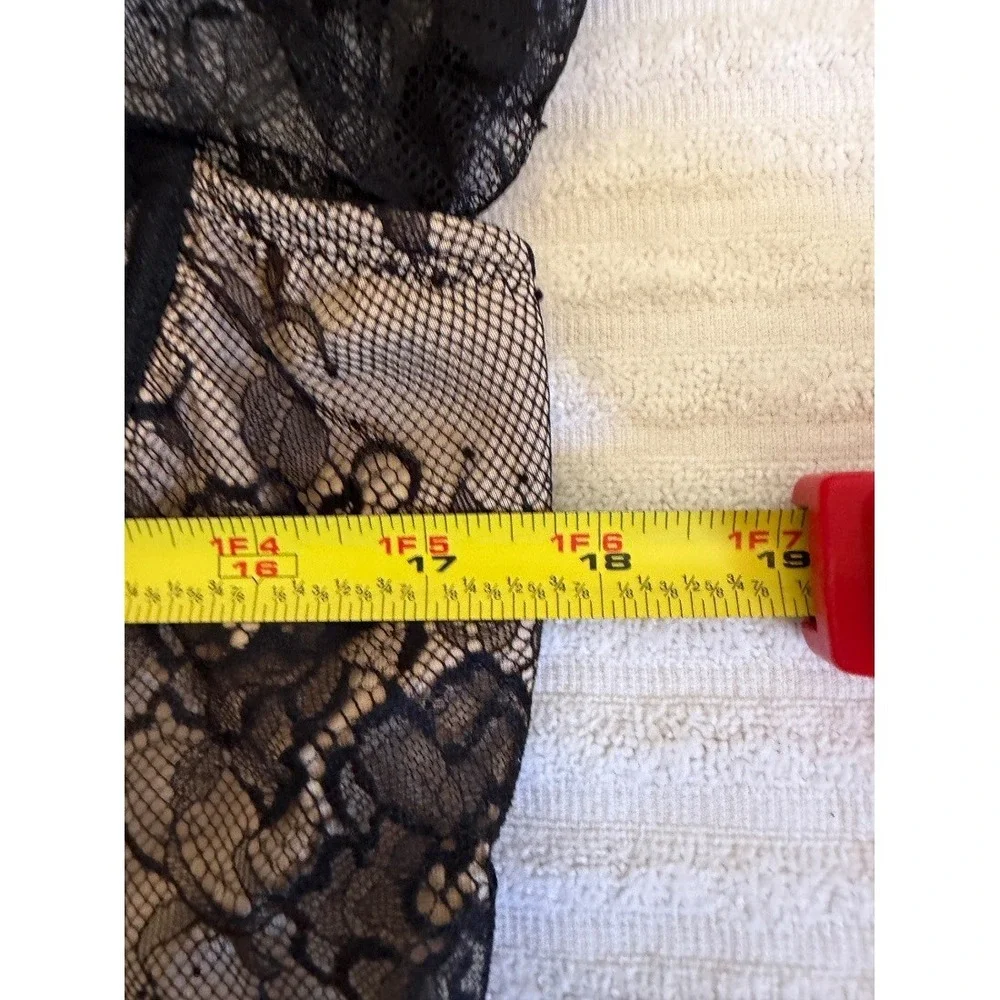 SHEIN Curve Plus Size Black Lace Corset Bustier Crop Top Puff Sleeve 1XL